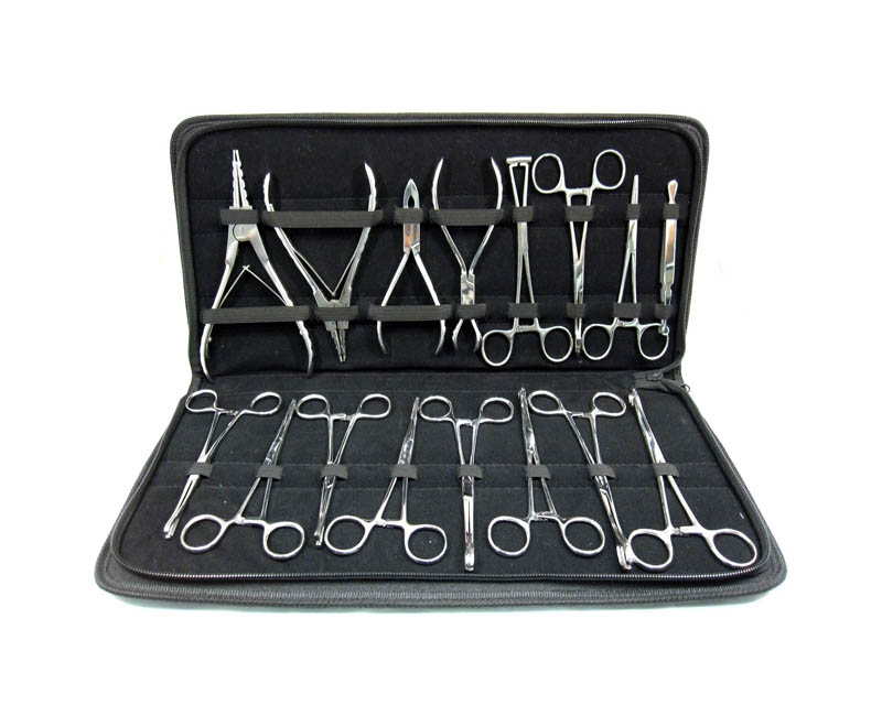 16pcs/set Professional Body Piercing Tools Forceps Clamps Pliers