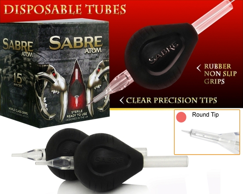 Round Tip ATOM Disposable Tubes - Sabre Disposable Tubes - Buy More Save  More - Worldwide Tattoo Supply